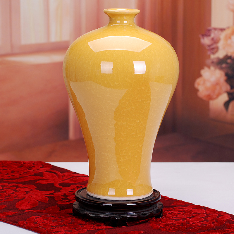 Sitting room 317 jingdezhen ceramic glaze color yellow vase classical decorative home furnishing articles art crafts