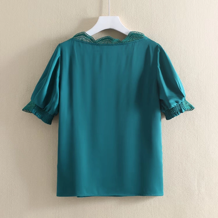 XY series Áo sơ mi voan ngắn tay ren 007 giảm giá hàng hiệu chính hãng truy cập quần áo phụ nữ 20 Amoi all-match blouse - Áo sơ mi chiffon ren