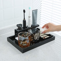Light luxury marble electric toothbrush rack bathroom countertop toothbrush holder brushing teeth cup holder set