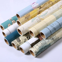 Wide 45cm long 10 m wall paper self-adhesive pvc waterproof wall patch European-style large flower solid stone tattoo girl living room