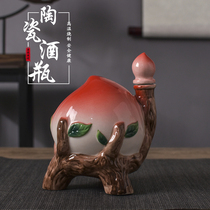 Wine bottle ornaments Jingdezhen ceramic household sealed Birthday Peach gift creative craft enamel wine bottle wine filling wine