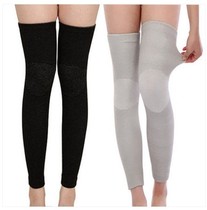 Spring and summer extended bamboo charcoal knee pads cover warm calf socks wear for men and women air-conditioned room old cold legs thin