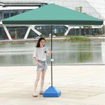 Stall umbrella Outdoor rectangular facade umbrella sunshade and rainproof courtyard umbrella middle column galvanized steel pipe heat insulation umbrella