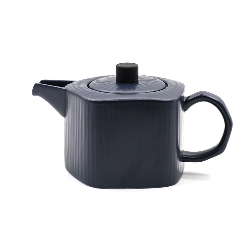 Matte enrolled ceramic teapot Nordic tea cups and saucers household utensils kettle flower coffee pot, kettle large capacity