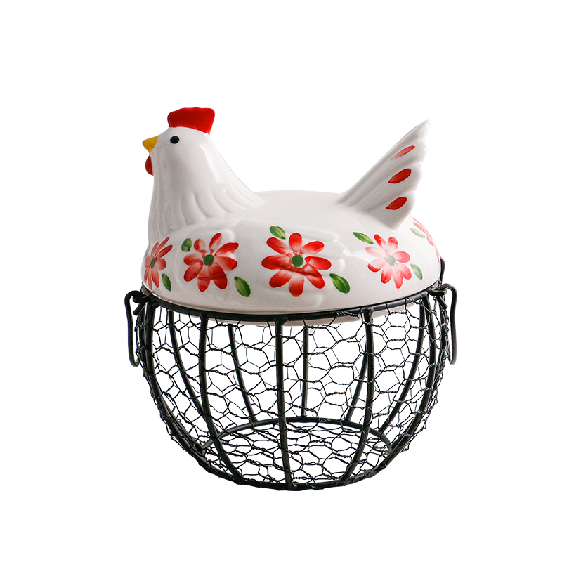 An Egg basket of fruit basket of garlic potatoes sundry blue ceramic kitchen decorating ideas the hen to receive iron basket