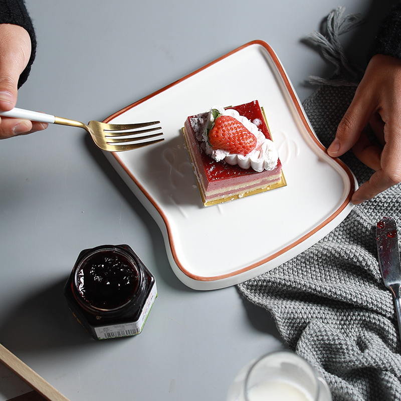 Jingdezhen GOOD DAY cream bread plate slice toast ceramic simple breakfast all the dessert plates