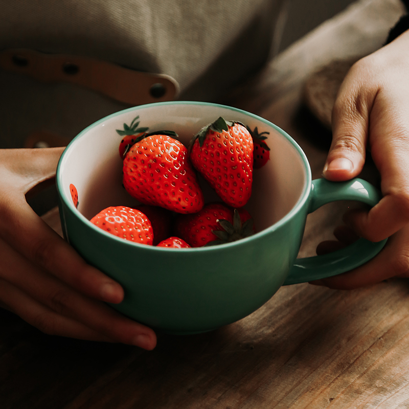 Creative cup milk cup picking cups of rural household breakfast cup dream what flower mugs ceramic cup