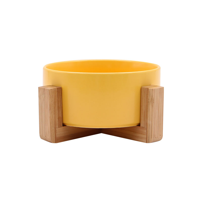 Nice to use large creative fruit salad bowl bowl dessert bowl Nordic household ceramic bowl with the wooden feet move