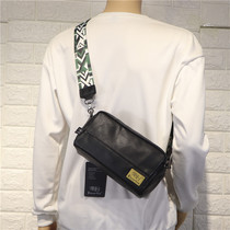 Hong Kong it Tide brand Simple Mens crossbody backpack casual couple shoulder bag ribbon leather fashion mens small square bag