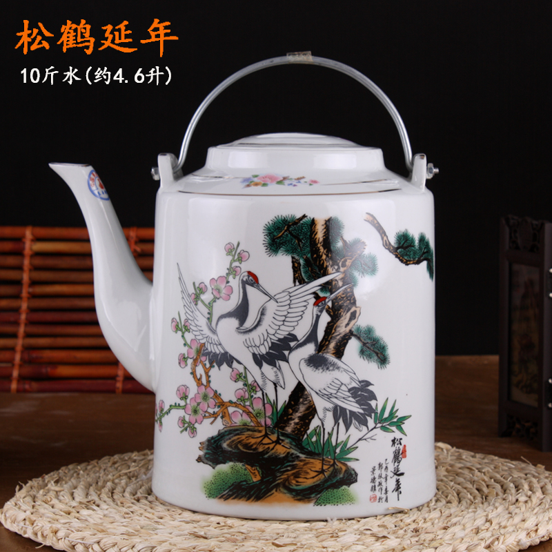 The large capacity of jingdezhen ceramic heat and cold cool large pot teapot heat resisting high temperature The blowout girder pot bag in The mail