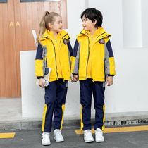 Kindergarten Garden Clothes Autumn Winter Clothing Elementary School Childrens School Uniforms Submachine Clothing Suit Three Sets Class Clothes Custom College Wind velvet