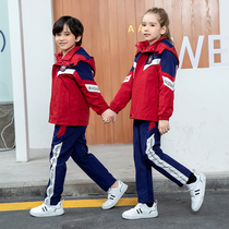 Elementary school childrens submachine clothes school uniforms Three sets of autumn and winter clothes kindergarten garden clothes Childrens class suit thickened cotton clothes damp