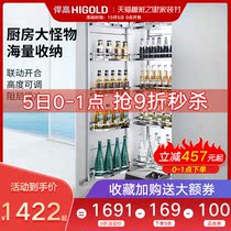 Highold big monster pull basket kitchen cabinet high cabinet linkage pull basket storage basket large capacity storage locker