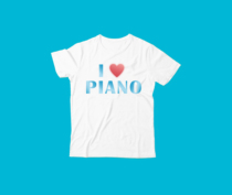 ditomanoI LOVE PIANO confession series T-shirt parent-child short T men and women with cotton short sleeve print