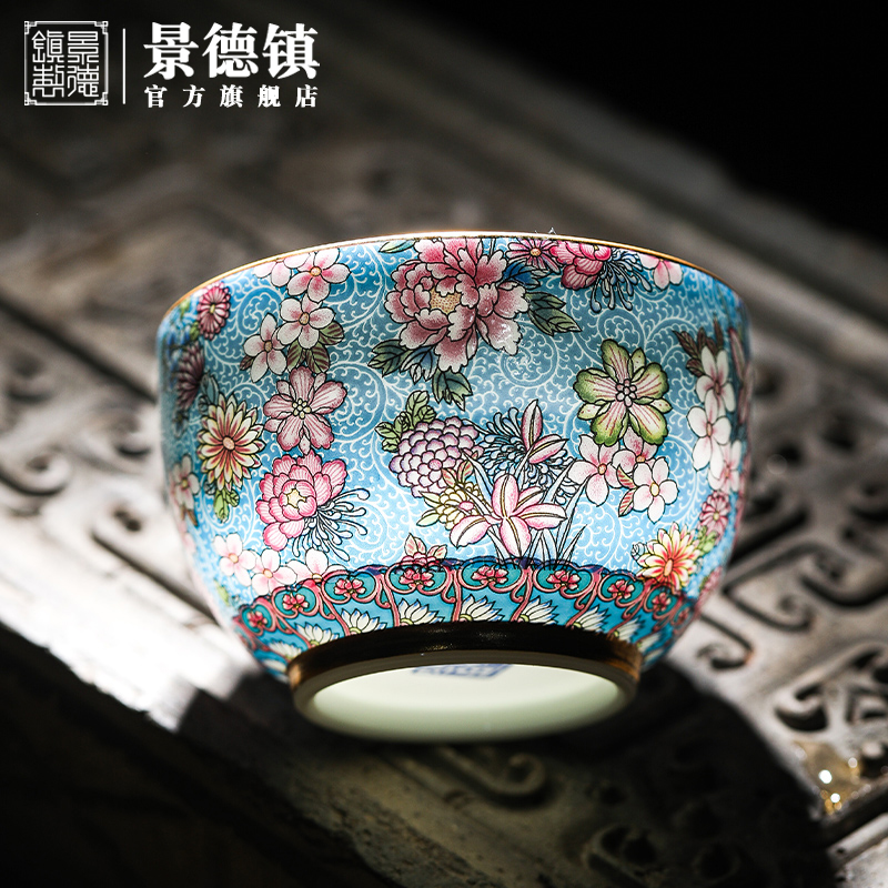Jingdezhen blue flower is official flagship store ceramic masters cup with the personal special tea cups kung fu cup