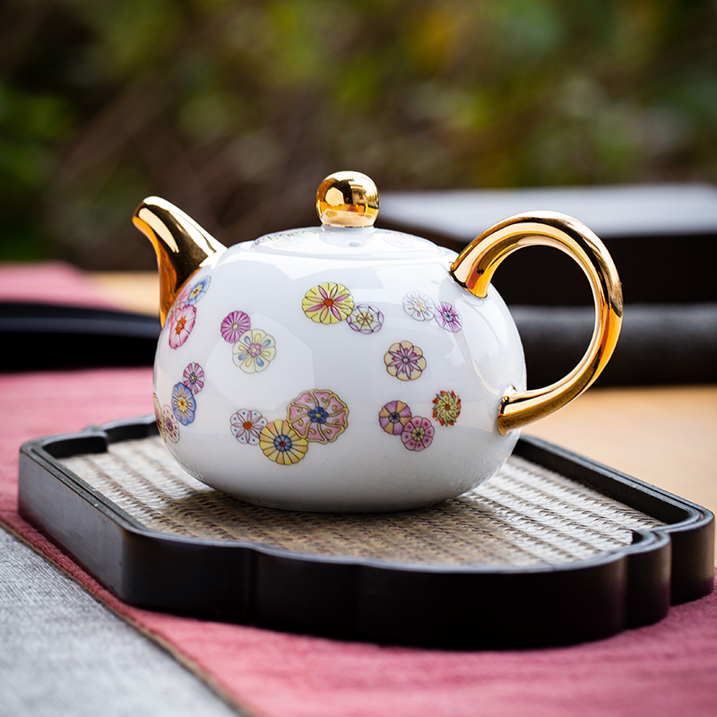 Jingdezhen official flagship store ceramic kung fu tea set the ball, take the teapot tea tea set household JRT