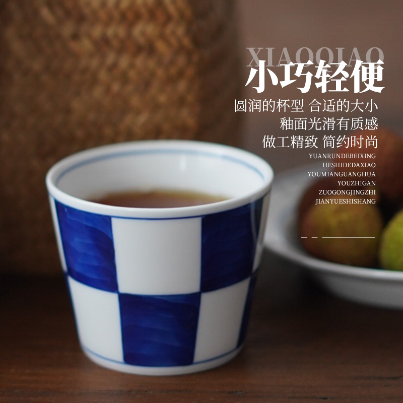 Jingdezhen flagship stores in ceramic hand - made little blue cup of personal tea tea sample tea cup single CPU