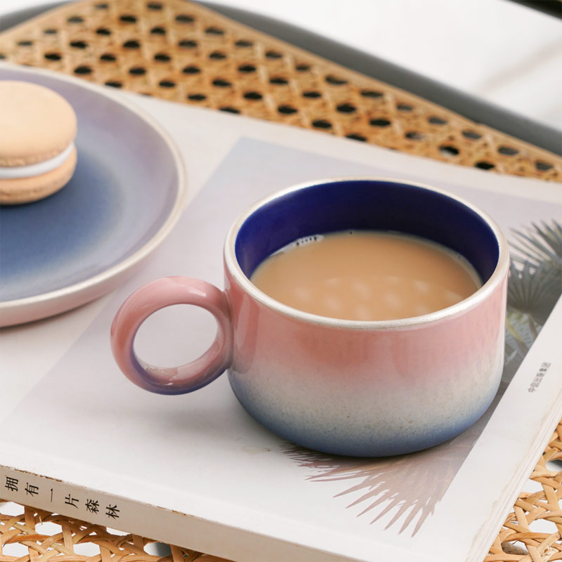 Jingdezhen small delicate Nordic ins hand blunt high - end key-2 luxury suits for ceramic coffee cups and saucers mugs