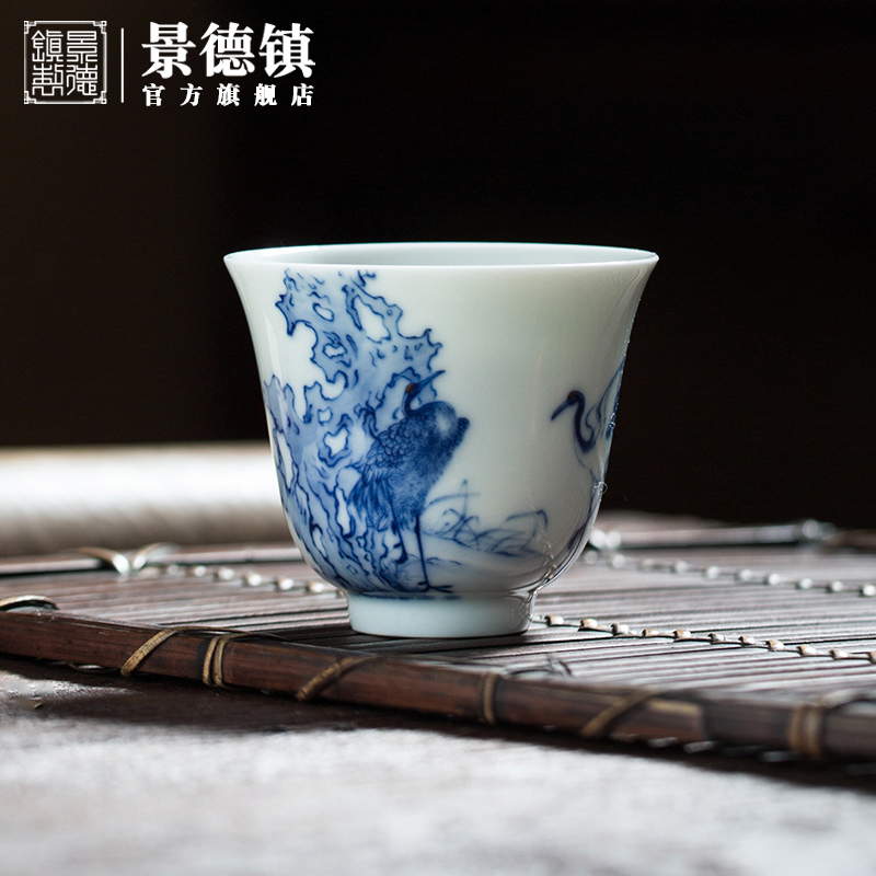 Jingdezhen flagship store rui crane master cup single CPU maintain all hand sample tea cup tea cups tea masters cup