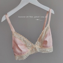 Large size European and American sexy triangle cup ultra-thin bra invisible thin belt without steel rim soft cup bra underwear bra