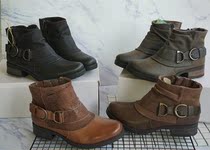Wear no unloved big foot warm big code lady genuine leather short boots casual boots non-slip soft bottom ankle boots