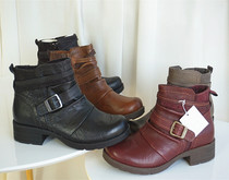 Earth Big Code Lady Boots Genuine Leather Short Boot Layer Cow Leather Martin Boots Warm S-1