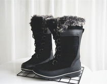 Water resistant cold and cold two no mistake big feet warm big code ladies outdoor genuine leather ski boots warm and snowy boots