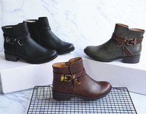 Handsome 100 lap Inn wind big foot warm big code short barrel PU boots lady pointy short boots Single boot ankle boot