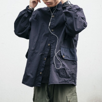 Day Family Tide Cards Autumn Winter Retro Washed Frock Frock Shirt Male Casual Long Sleeve Inch Shirt Loose Cityboy Thin Jacket