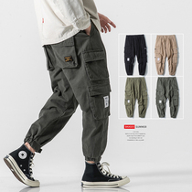 Autumn and winter new cargo overalls mens fashion brand loose leg pants Korean trend Joker casual trousers
