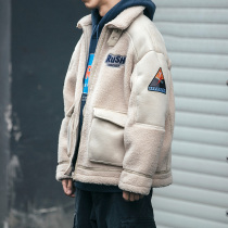 Winter new lamb suede jacket cotton clothes men ins loose thickened cotton clothes lovers Korean version trendy warm cotton padded jacket