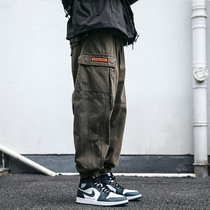 Retro Tide Washing Workshop Pants Men 2022 Spring and Autumn New Lax Beam Son Youth Leisure Pants