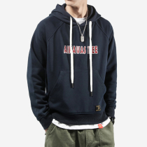 American tide brand letter printing sweater mens hooded spring and autumn clothes Teen loose personality trend top mens tide