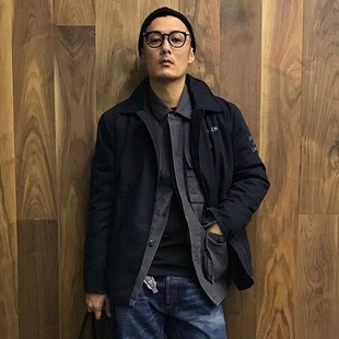 夹克 日系修身潮男百搭mdns 余文乐madness秋冬加厚双排扣夹克工装
