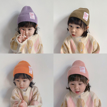 Children's Wool Hat Korean Candy-colored ins Fall Winter Baby Knitted Hat for Boys and Girls