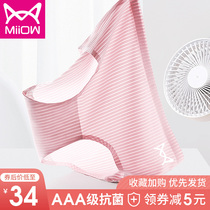 Cat Human Pants Female Ice Silk Without Mark Pants Head Pure Cotton Antibacterial Crotch Summer Thin Air Breathable Closeup Hip Seducal Sexy Triangle Pants