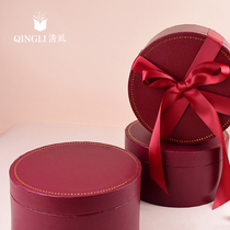 Round gift box red wedding gift custom festival birthday engagement forever flower beautifully wrapped gift box