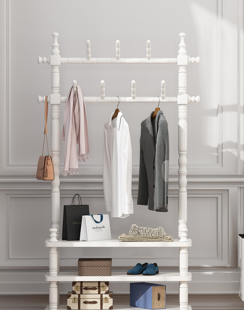 实木衣帽架落地卧室内挂衣架客厅简约现代置物架门厅欧式衣服架子