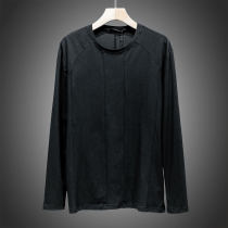 Mens West Lake Pavilion old (JP) Autumn stitching round neck cotton long sleeve base shirt T-shirt JP679