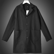 Mens West Lake Pavilion old (JP) Autumn handsome suit collar fashion good linen coat 505