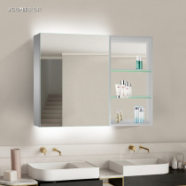 European smart space aluminum bathroom mirror cabinet toilet defogging mirror cabinet combination toilet storage cabinet can be customized