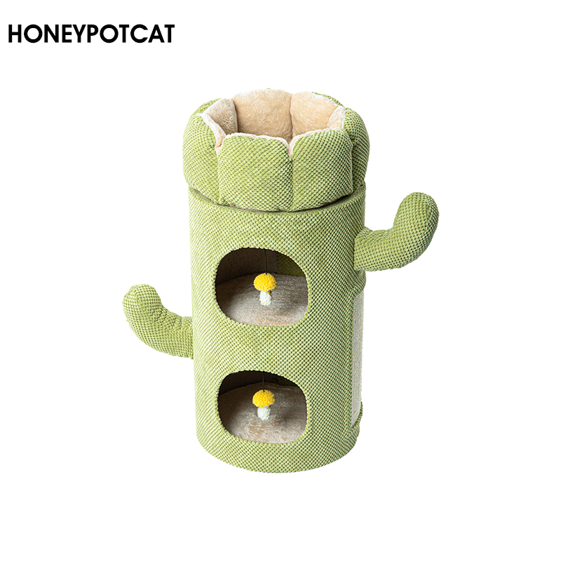 Honeypot cat climbing cat-nest cat tree integrated multilayer cat barrel Winter warm double sword Hemp Barrel Cactus 220326-Taobao