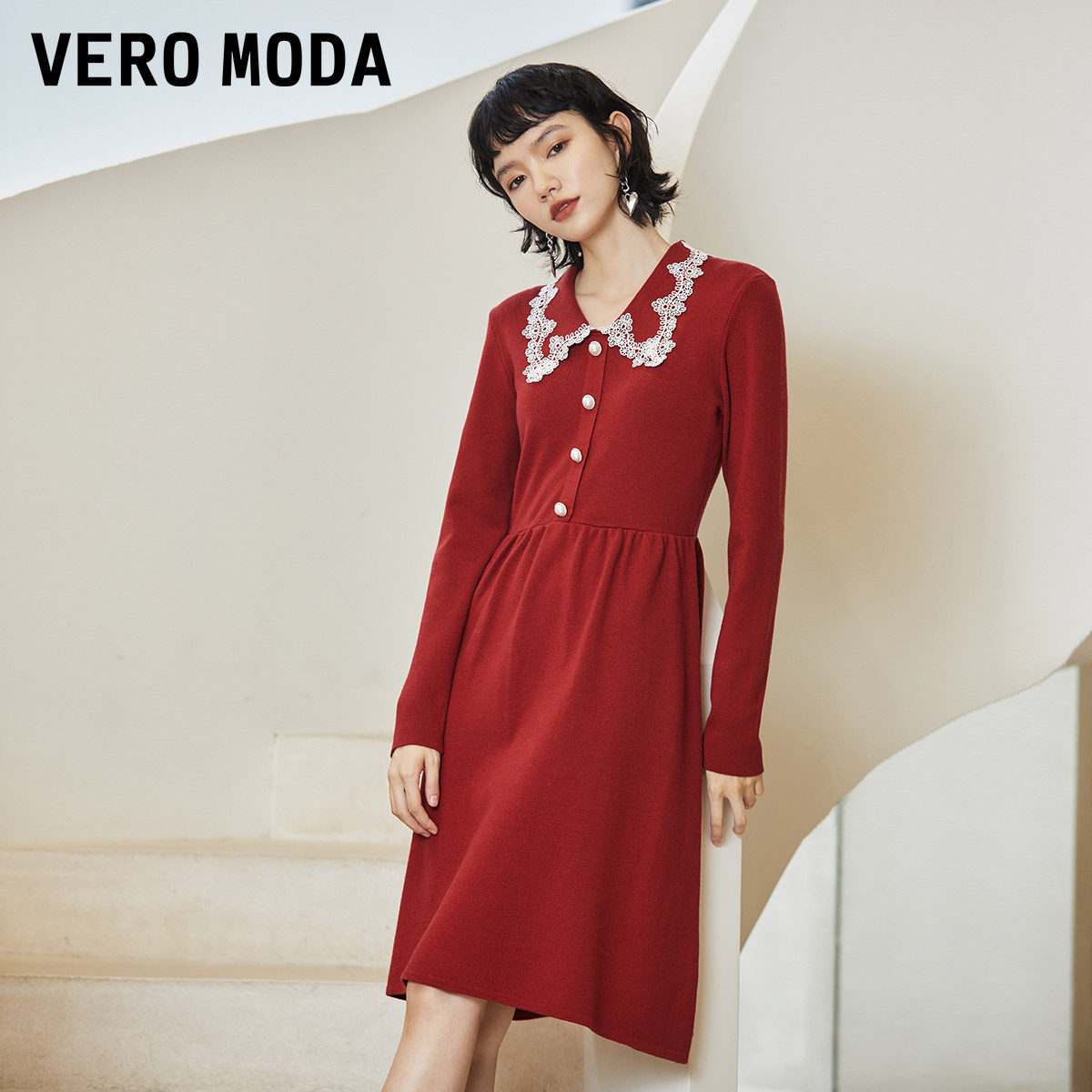 时尚女装 veromoda2021秋冬新款高腰显瘦修身牛仔裤