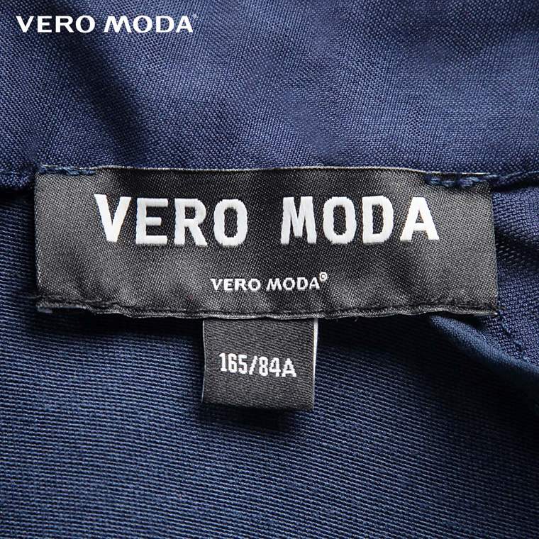 Vero Moda纯色创意剪裁网纱透视拼接百搭连衣裙|31617D001