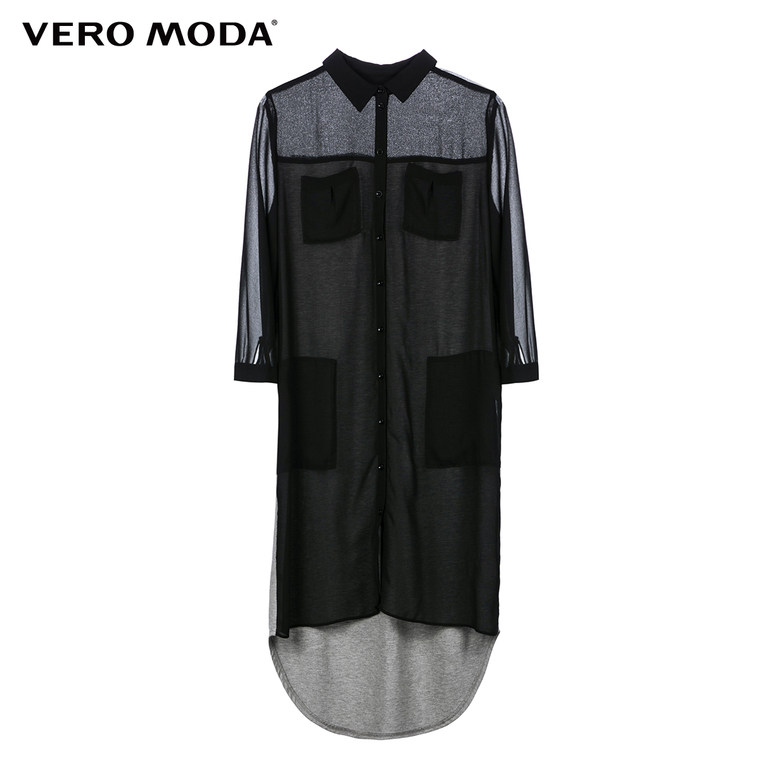 7折Vero Moda单排多扣拼接针织衬衫|315231012