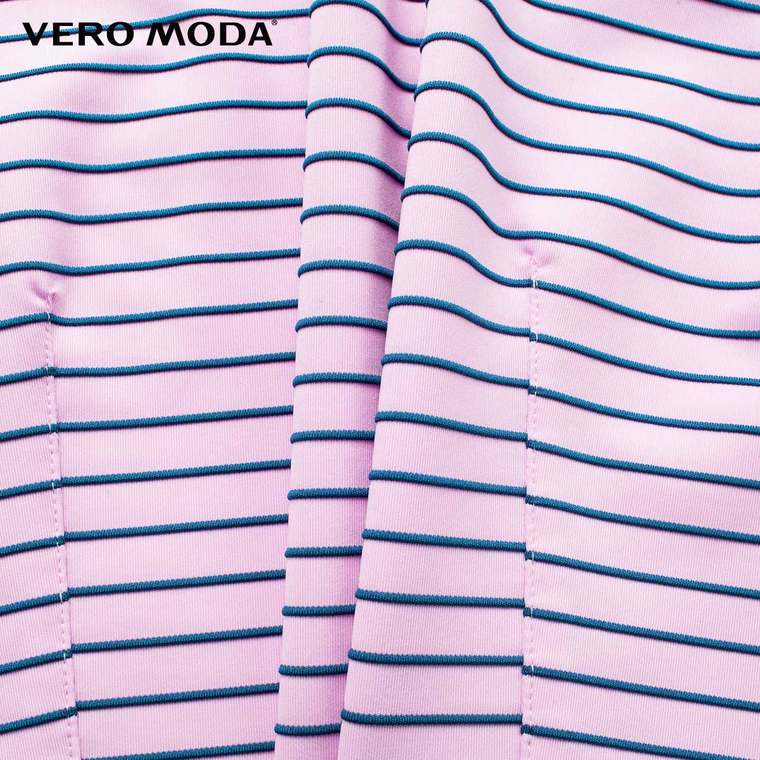 5折Vero Moda肌理撞色条纹箱型短款T恤|315201040