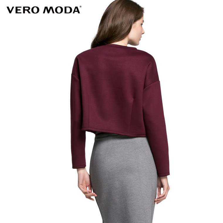 Vero Moda机器人图案圆领落肩袖短款针织卫衣|315333032