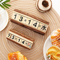 Wooden Calendar Small Swing Piece Kindergarten Table Decorations Wood Time Date Card Gourmet Photo Shoot Props