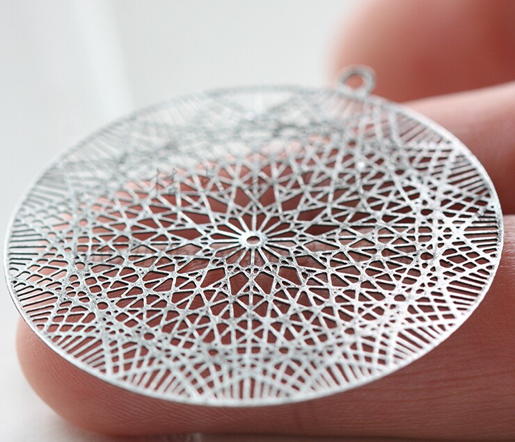 diy饰品铜配件43mm镂空 花纹 吊坠 铜片 黄铜原坯 电脑片(257c)