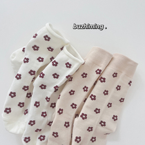 Unknown socks cute girl sweet Japanese curled female socks college wind of skeless small brown socks